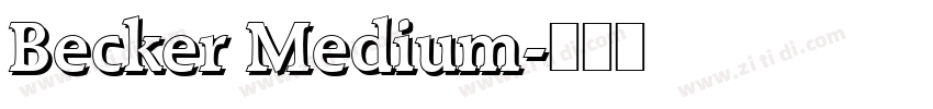 Becker Medium字体转换 Becker Medium字体转换